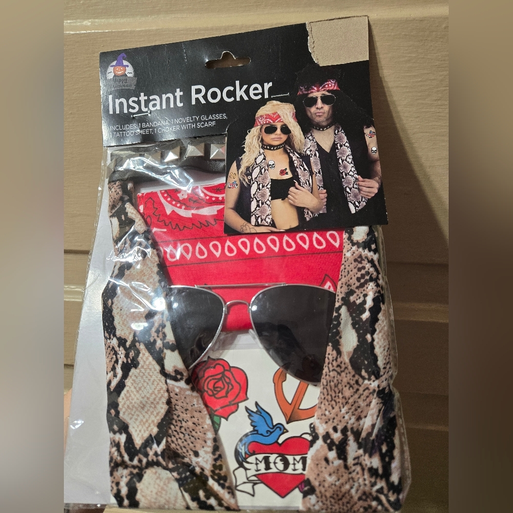 Happy Halloween Instant Rocker Rockstar Adult Kid Teen Halloween Costume NIP